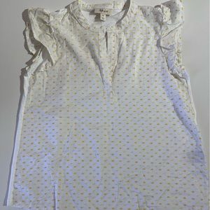 White blouse with small yellow dots, size SP